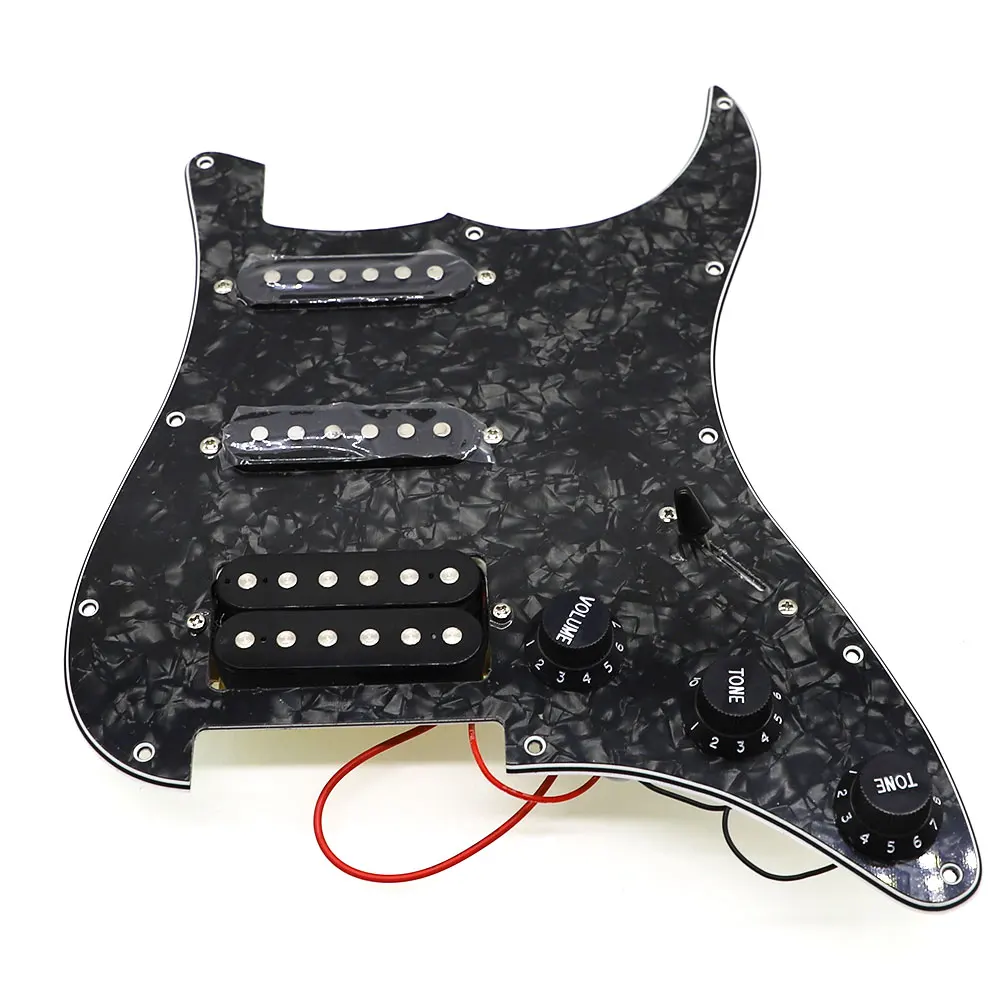 geladen strat elektrische gitarre prewired st schlagbrett mit keramik doppel colis humbucker pickups für fender hergestellt in mexiko schwarz fre