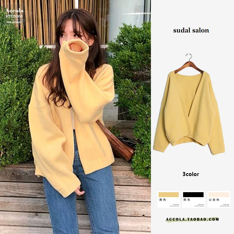 Кардиган женский осенне-зимний мягкий свободный стройнящий в Корейском стиле