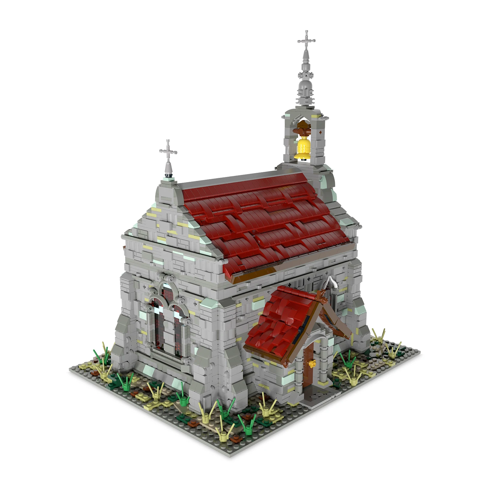 

MOC Architecture Medieval Cathedral Church Building Blocks Set Watchtower Winter Village House Bricks Toys For Children Kid Gift