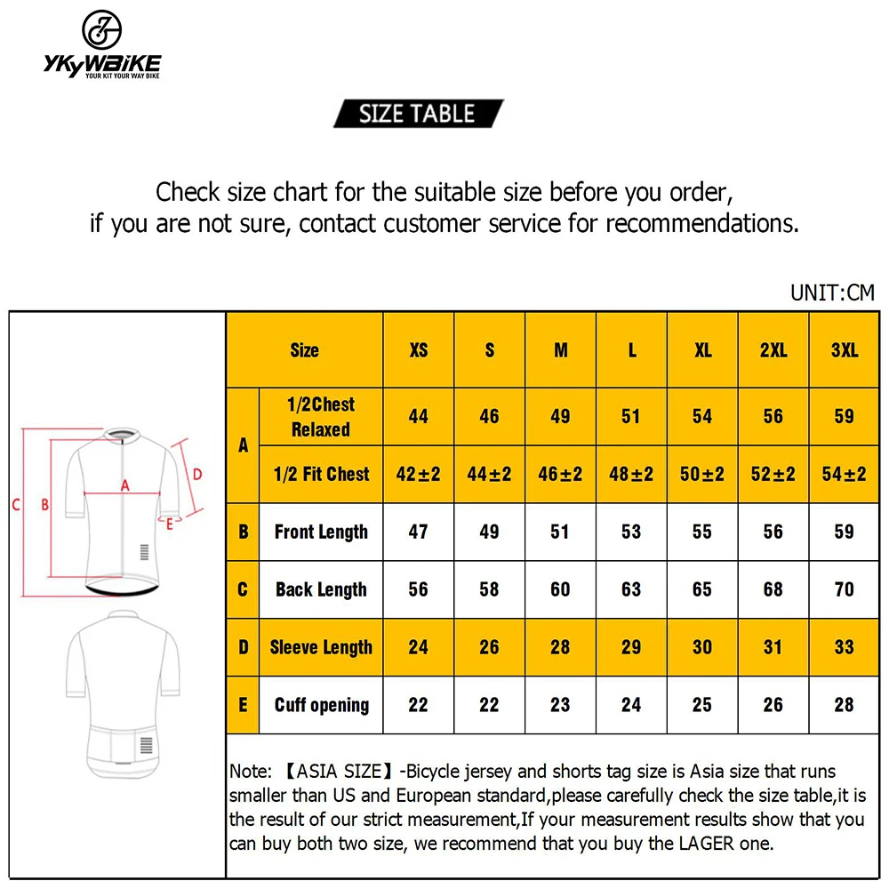 

YKYWBIKE Cycling Jersey Men Women Pro Team Summer Short Sleeve MTB Bicycle Clothing Quick Dry Bike Shirt Breather Zip Pocket