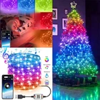 Рождественские украшения для дома, умный светодиодный светильник, водонепроницаемый светильник, украшение для рождественской елки, цветная RGB Bluetooth-гирлянда, Рождественский подарок