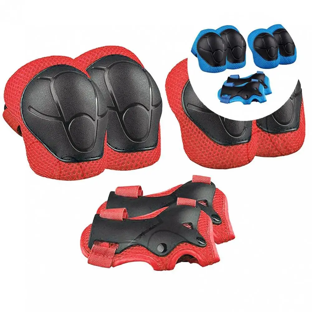 

Unisex 6Pcs/Set Fashion PE Shell Knee Elbow Wrist Pads Compact Wrist Guards Easy Wearing for Skateboard