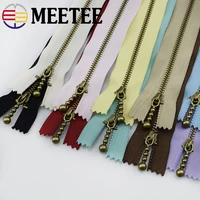 10pc meetee metal zippers 15203040cm 3 close end zip bronze for diy sewing bags jeans shoes clothing tailor craft acessories