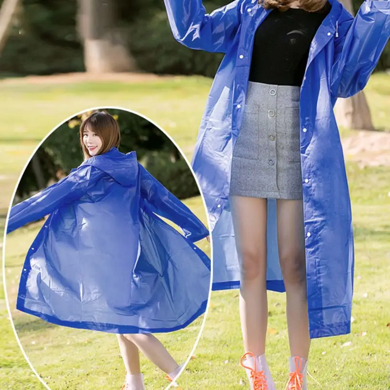 

Waterproof Wide Sleeve Rain Poncho Light EVA Long Style Thickened Raincoat Cover