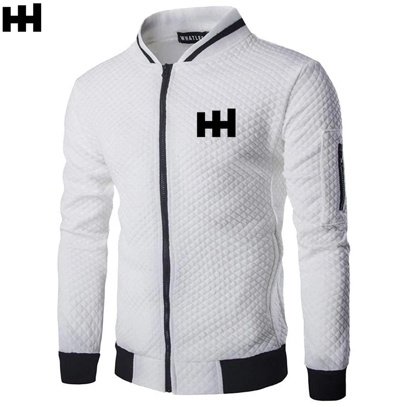 

2021 new menswear famous outdoor brand high quality printed zipper stand collar Plaid fashion sports jacket