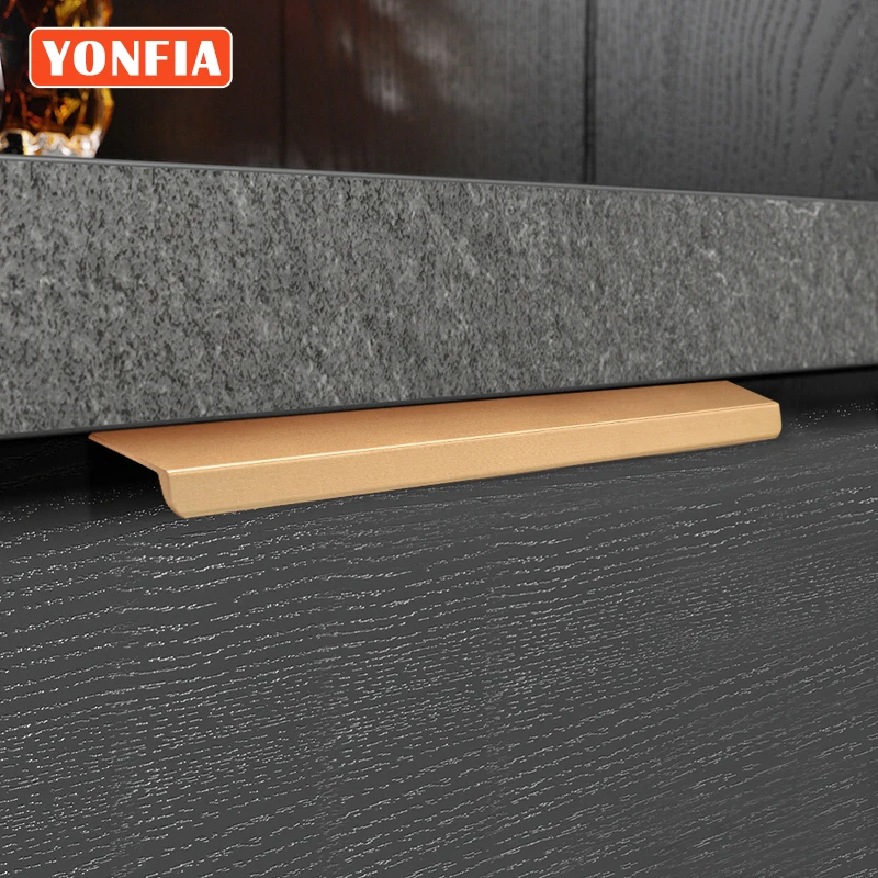 YONFIA 3699S 1m Long Aluminium Hidden Furniture Wardrobe Cabinet Drawer Pull Handle Long Concealed Furniture Closet Door Handle