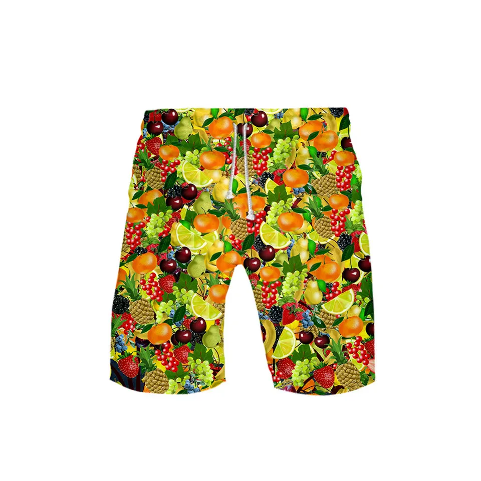 Мужские плавательные шорты с 3D принтом фруктов плавки пляжные для доски Короткие