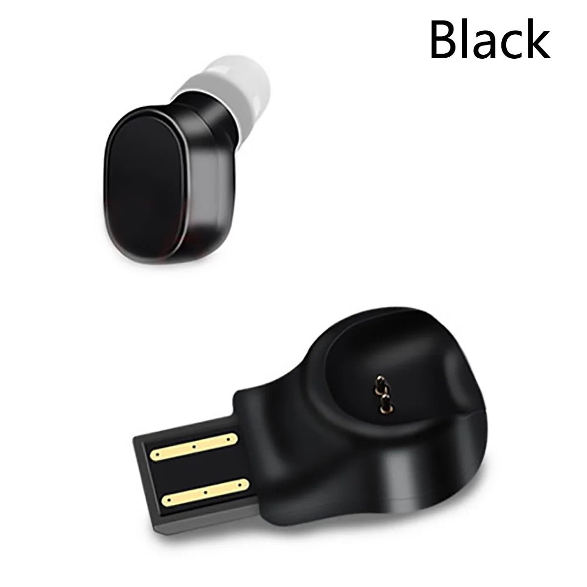Мини автомобиль беспроводные наушники USB Магнитная Зарядка Bluetooth гарнитура бизнес автомобиля наушники с микрофоном для iPhone samsung - Цвет: Черный