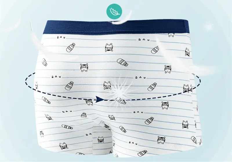 Хлопковое нижнее белье в полоску для мальчиков боксеры шорты с графическим