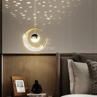 kobuc 220v nordic starry pendant light goldblack acrylic lamp for bedside bar dining room modern aisle ceiling hanging lights