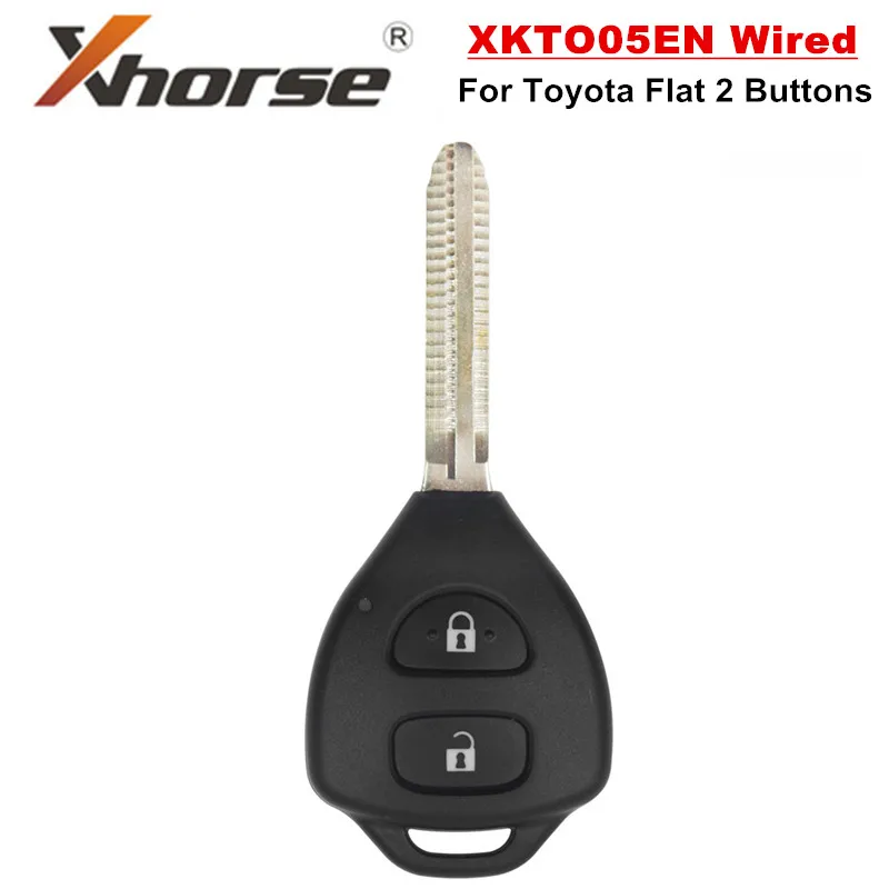 XHORSE XKTO05EN для Toyota стиль плоский 2 кнопки провод универсальный дистанционный ключ