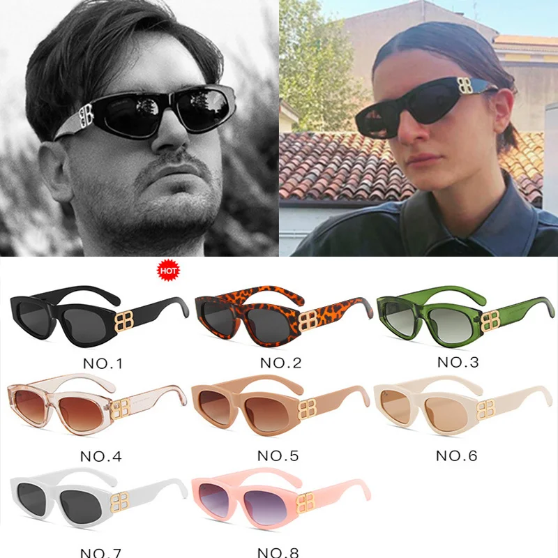 

Ins Popular Fashion Women Small Cat Eye Sunglasses Women's Men's 2021 Vintage Eyewear Black BB Sun Glasses Woman Shades UV400