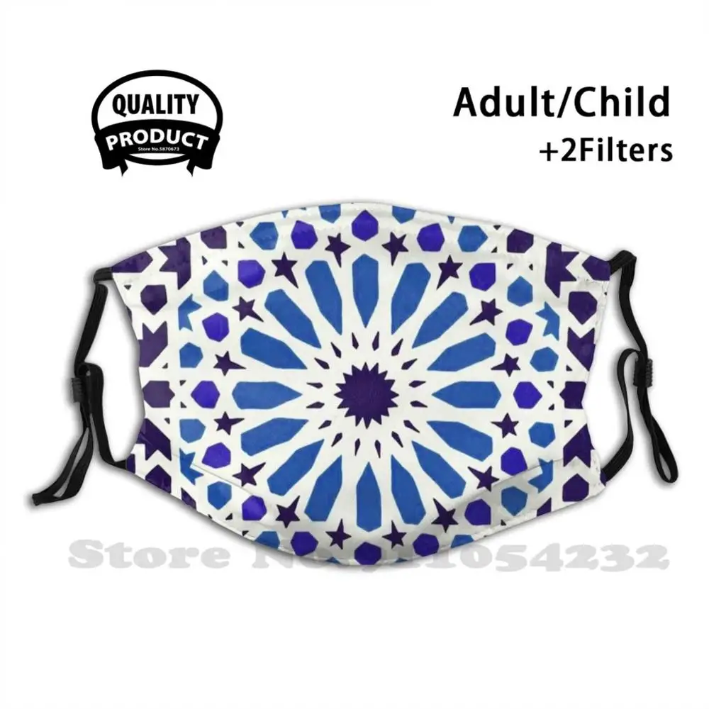 

V19 Epic светильник-голубая традиционная Марокканская маска для лица для езды на велосипеде и мотоцикле с фильтром традиционный марокканский ...