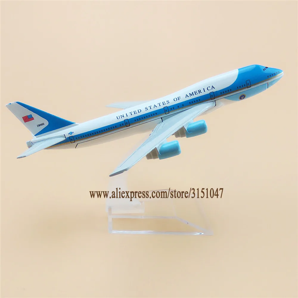 Новинка 16 см авиа США ВВС One B747 авиакомпании Боинг 747 металлический самолет |