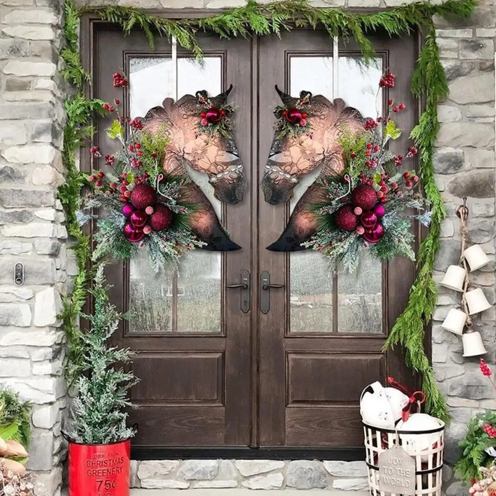 

Рождественская голова лошади, домик с цифрами, подвесной цветок, голова лошади, Рождественский венок, Рождественская выездка, товары для но...