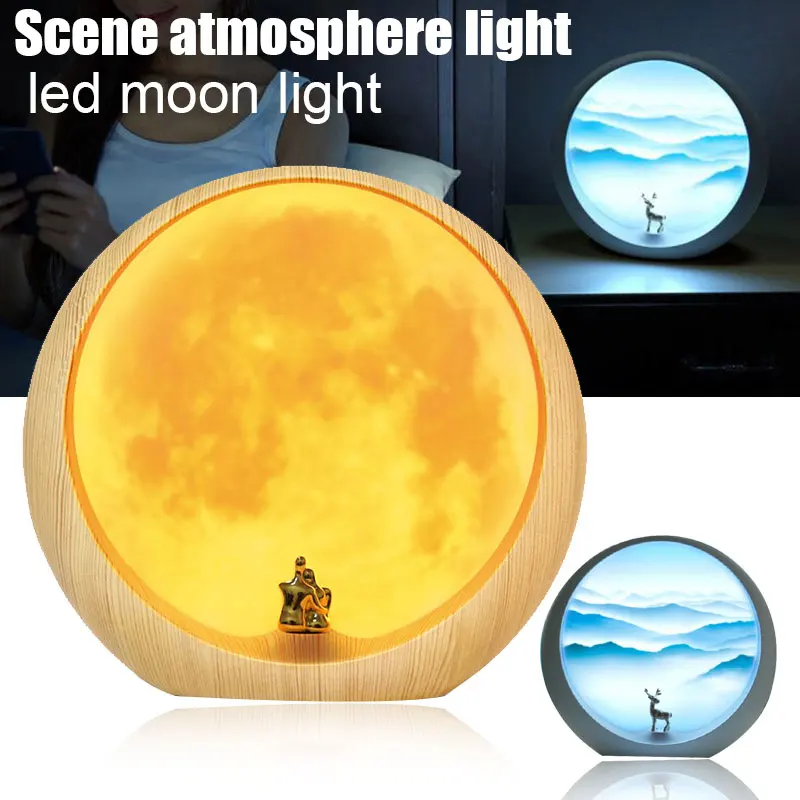 

Необычный лунный светодиодный ночник, лунный светильник, настольная лампа, USB-зарядка, для дома, подростка, декоративная луна, Напольный Нас...