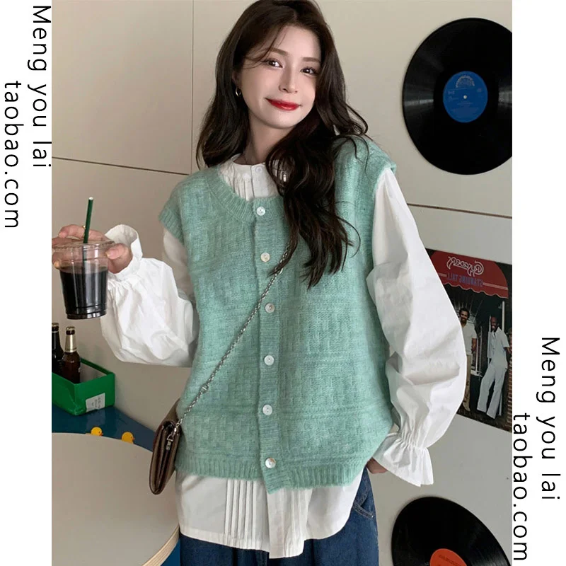 

Весенне-осенний модный вязаный жилет в стиле ретро, женский жилет, Стильная дизайнерская верхняя одежда, бандаж