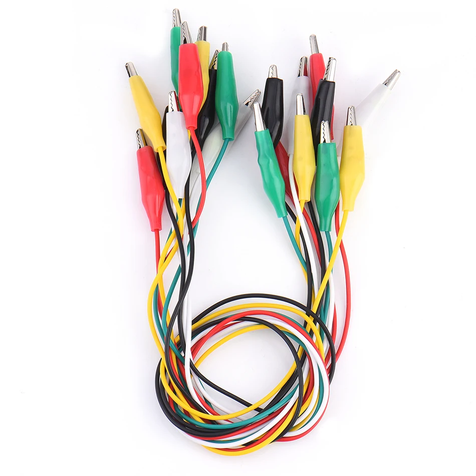 

10pcs/lot Alligator Clips Leads Alligator Double ended Crocodile Clips Roach Clip Test Jumper Wire Electronics Test Leads