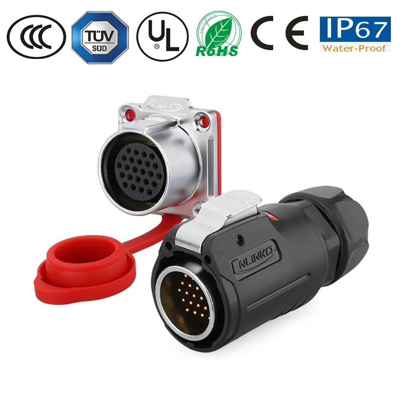 Водонепроницаемый разъем для проводника Кабельный штекер Разъем M24 3-24 Pin