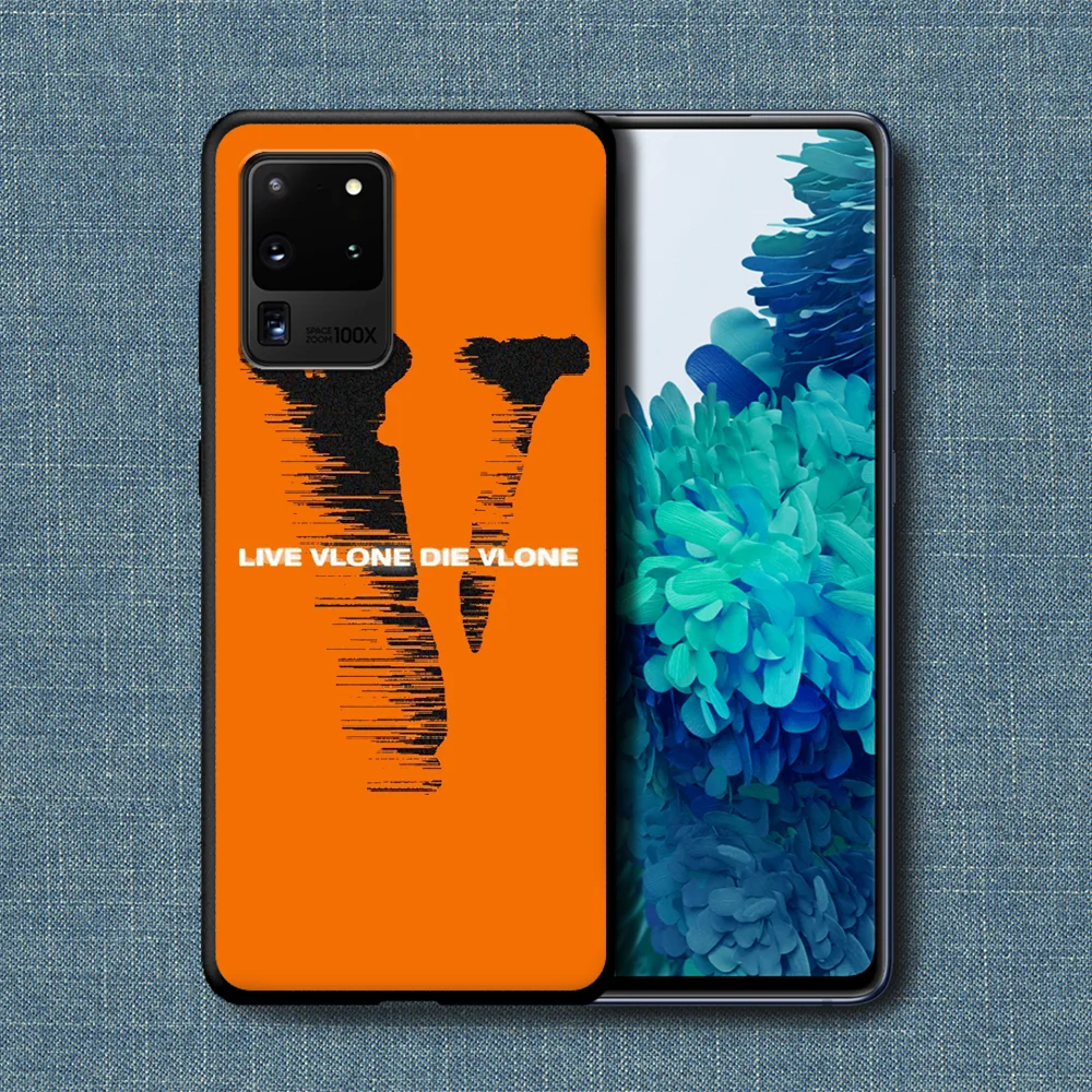 

American Trend Vlone Phone Case For Samsung Galaxy Note S 8 9 10 20 Plus E Lite Uitra black Waterproof Painting Coque Tpu Etui