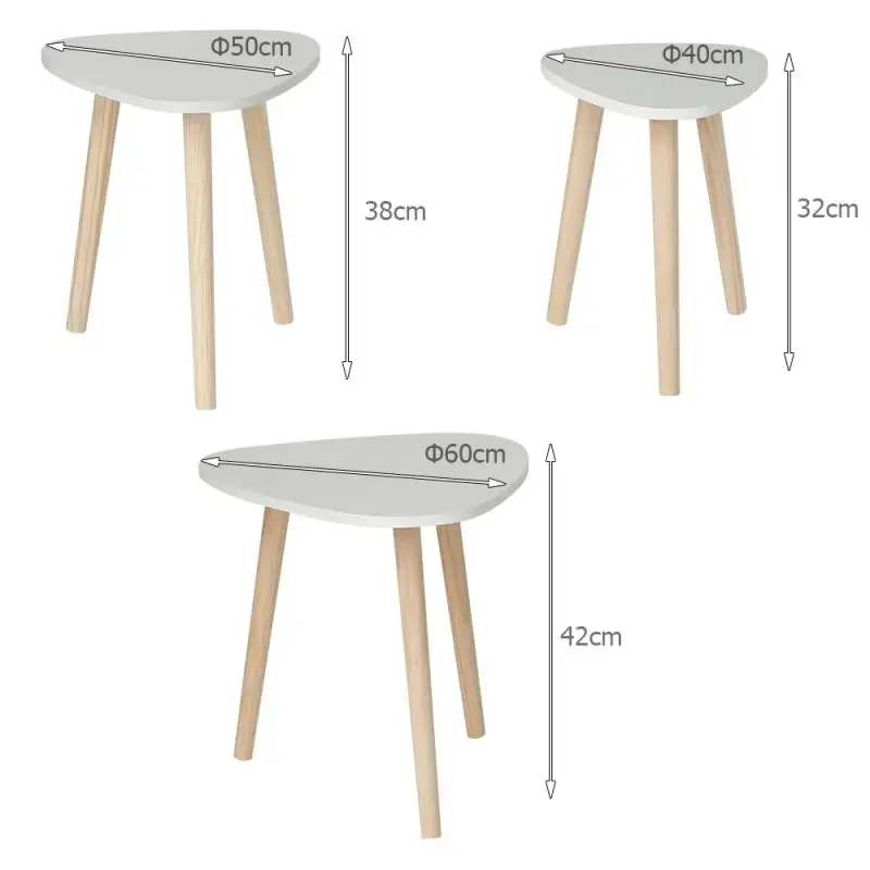 

3 Coffee Table Oval Simple Irregular Pine Legs Dining Table Living Room Decoration Bedroom Bedside Storage Home Furniture HWC