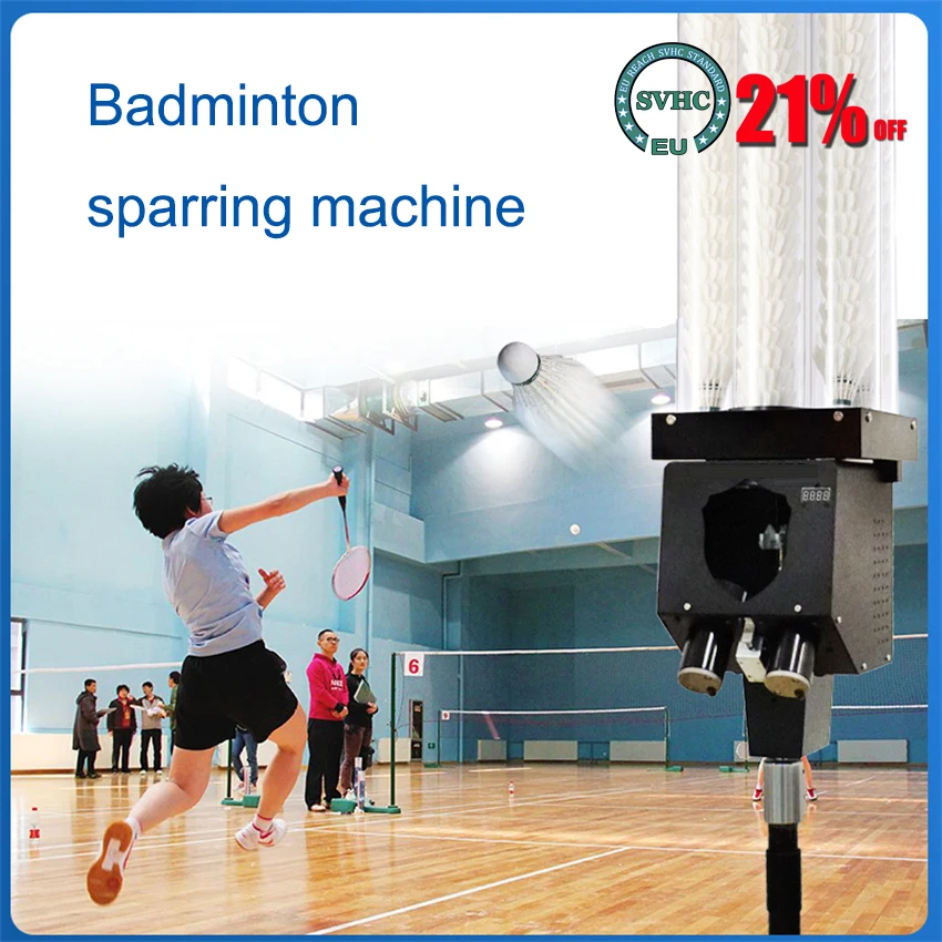 TJ3000 Badminton Ball Machine Fully Automatic Training Device With Lifting Height 0-80cm Adjustable Infrared Remote Control 220V