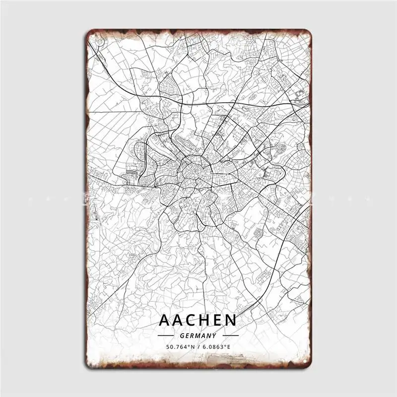 

Немецкий металлический плакат Aachen, кинотеатр, печать на гараже, Декор стен для вечеринки, оловянный плакат