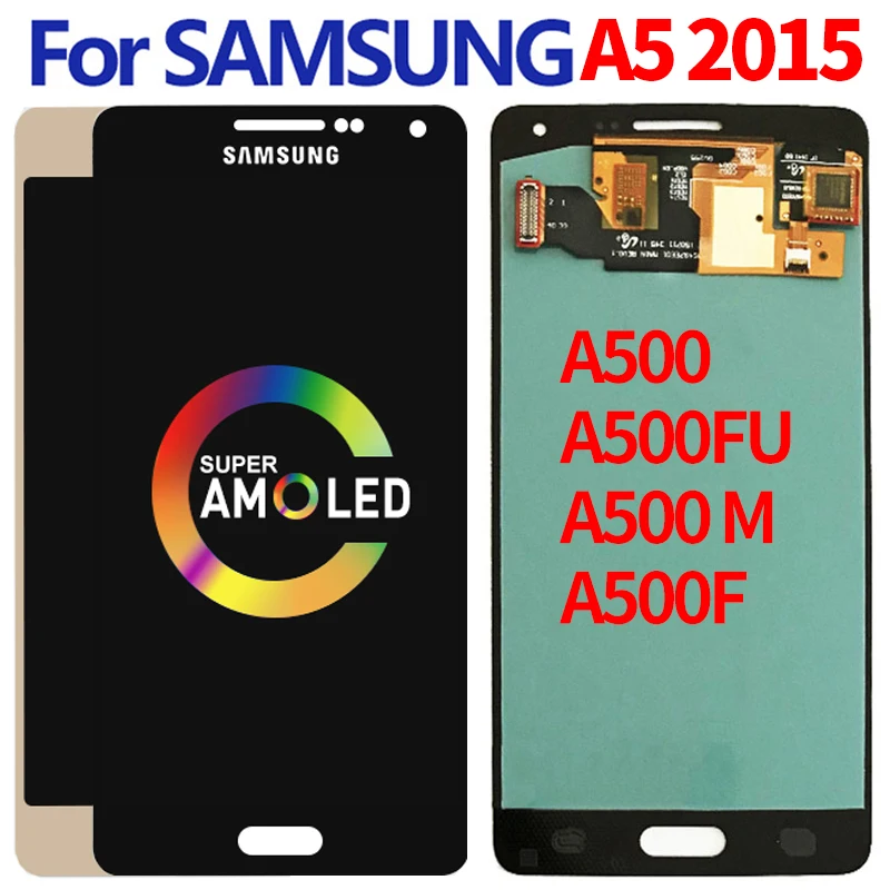 AMOLED для SAMSUNG Galaxy A5 2015 A500FU A500 A500F A500M ЖК дисплей сенсорный экран дигитайзер Замена