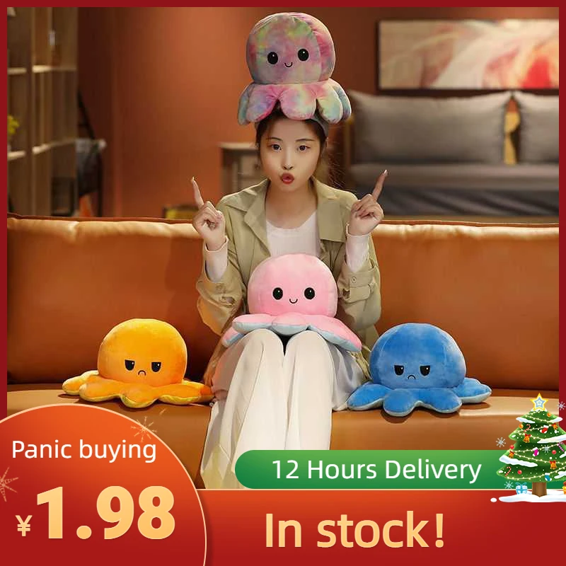 

Pleasure Genuine Flip Octopu Chirdree 2021 Multifunction Toys Gift Funny Nap Octopu Squishy Christmas Stuffed Octopu