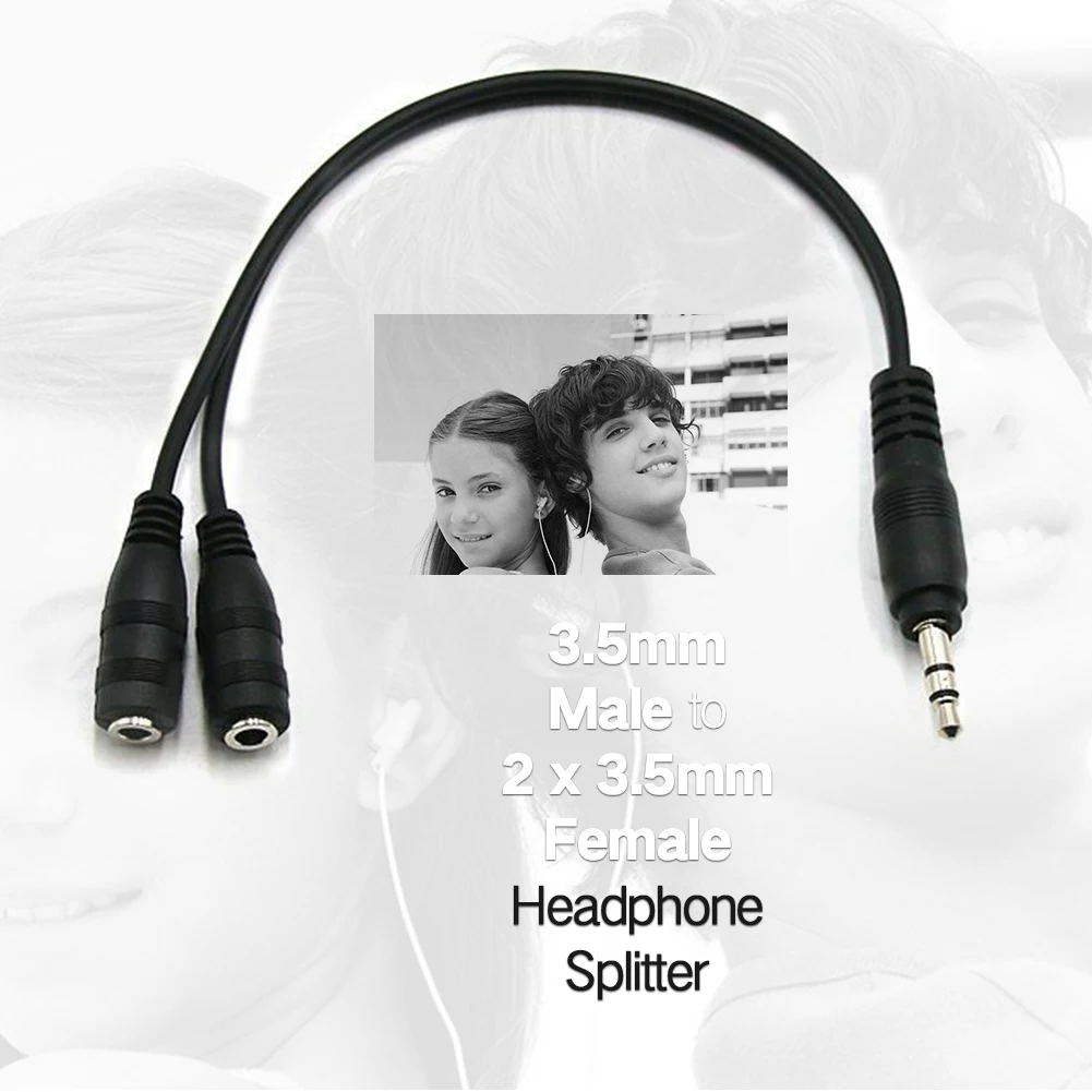 3 5 мм ПВХ Портативный штекер-двойной гнездовой кабель прочный разъем разделитель