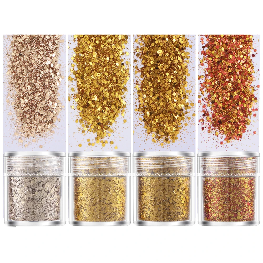 4 коробки/набор градиентный блеск для ногтей Пудра с пайетками Анти пыль УФ гель