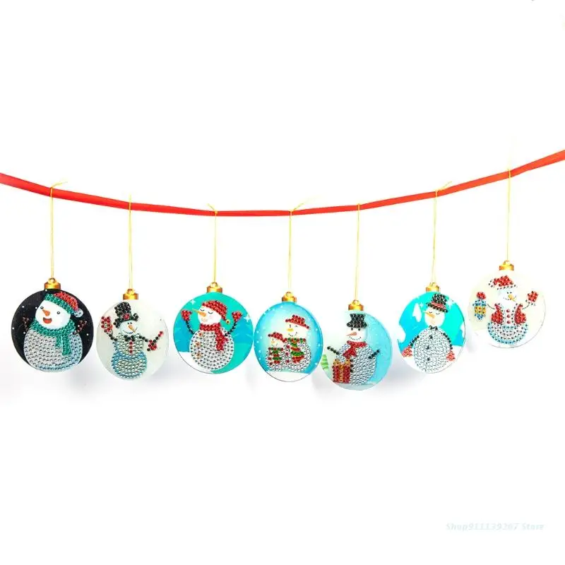 

C5AD 5D Snowmans Bunting Diamond Paintings Digital Kit Great Xmas Gifts for Children