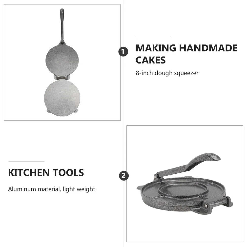 

Aluminum Maize Tortilla Maker Pie Press Round Shape Press Durable Manufacturing Tool Silver