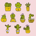 Брошь Детская в форме кактуса, значок из денима, с эмалью