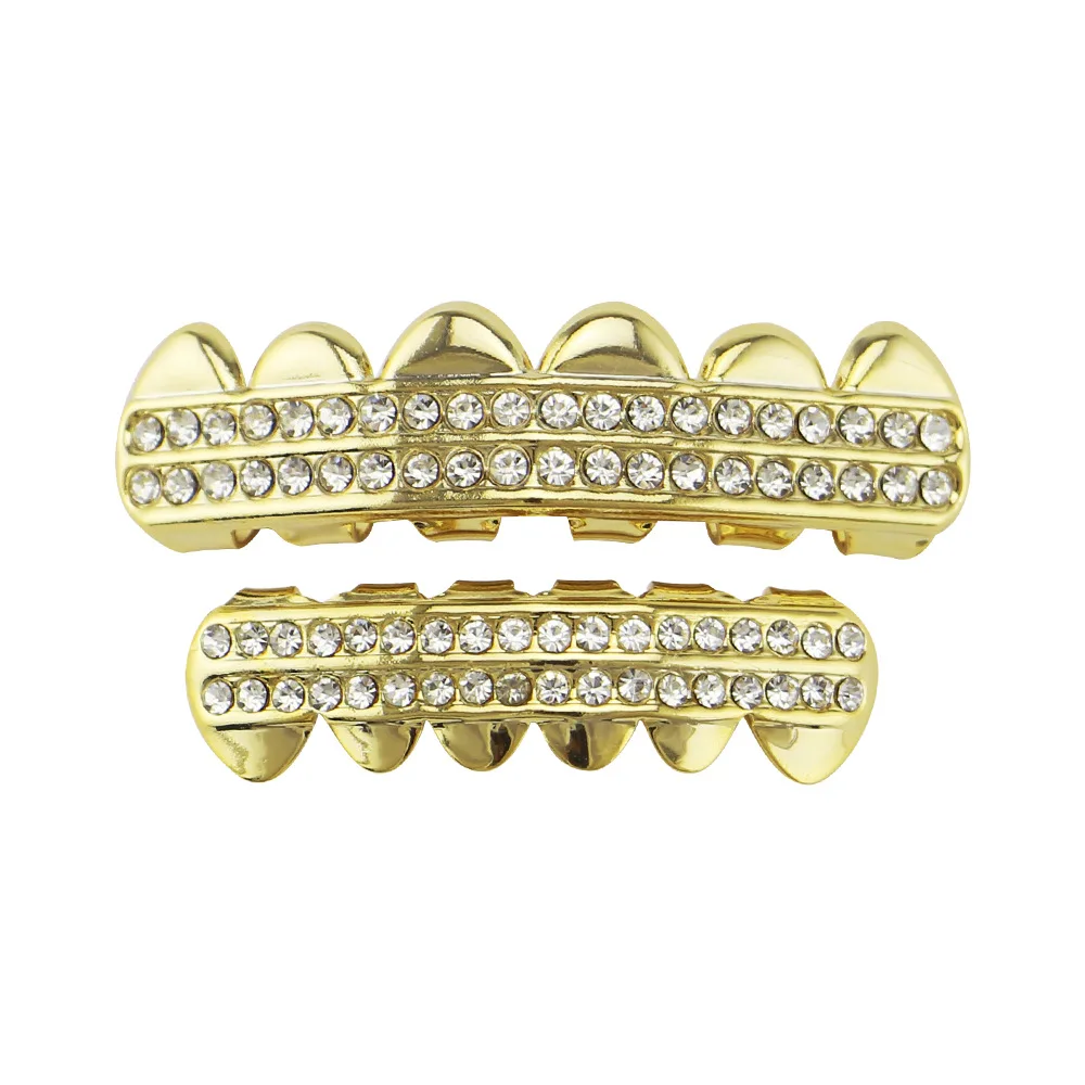 Счастливый сын хип хоп ЗУБЫ Grillz Кристалл Панк мужчины Bijoux верх и низ зубные грили