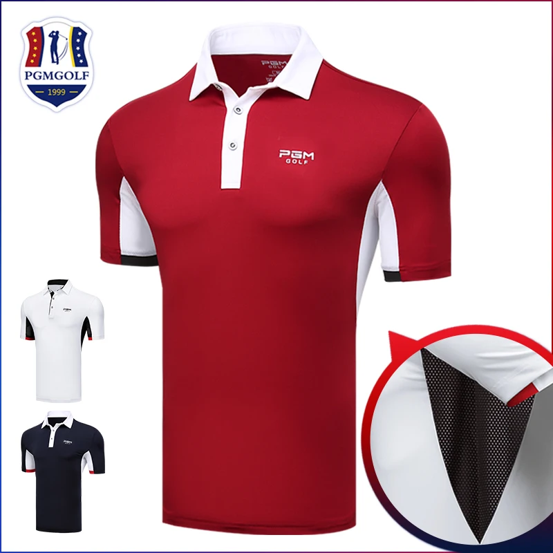 PGM Мужская футболка для гольфа мужские топы с коротким рукавом одежда летняя