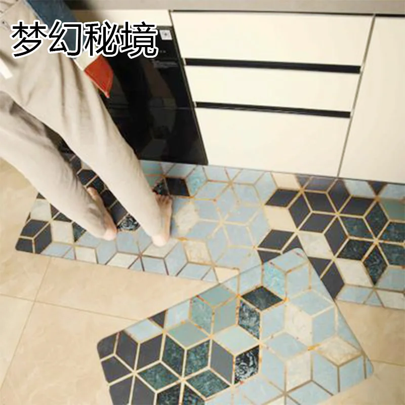 Quality Kitchen Carpets PVC Leather Floor Mats Tatami Waterproof Oil proof Kitchen Rugs Large Floor Carpets Doormats Bedroom - Цвет: 6