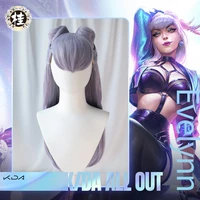 pre sale uwowo kda all out evelynn cosplay wig league of legends lol agonys embrace 75cm gray purple wig