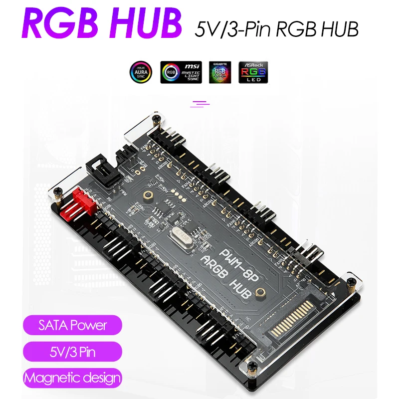 UTHAI компьютерный компонент RGB вентилятор управления Лер контроль температуры