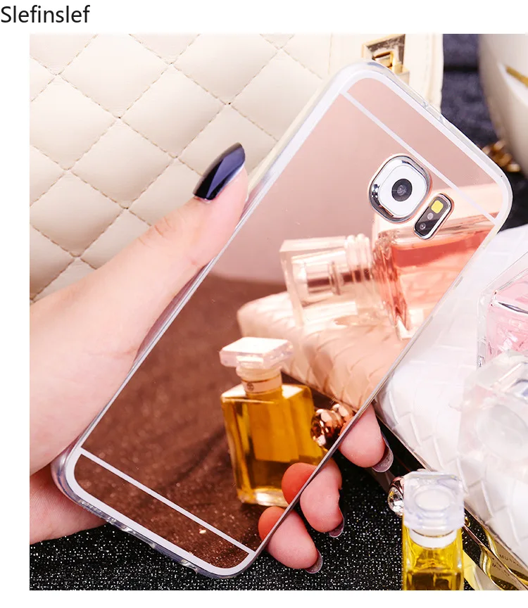 Мягкий чехол из ТПУ с зеркальным эффектом для Samsung Galaxy Note 9 S6 S7 Edge Grand Prime A3 A5 A7 J3 J5 J7