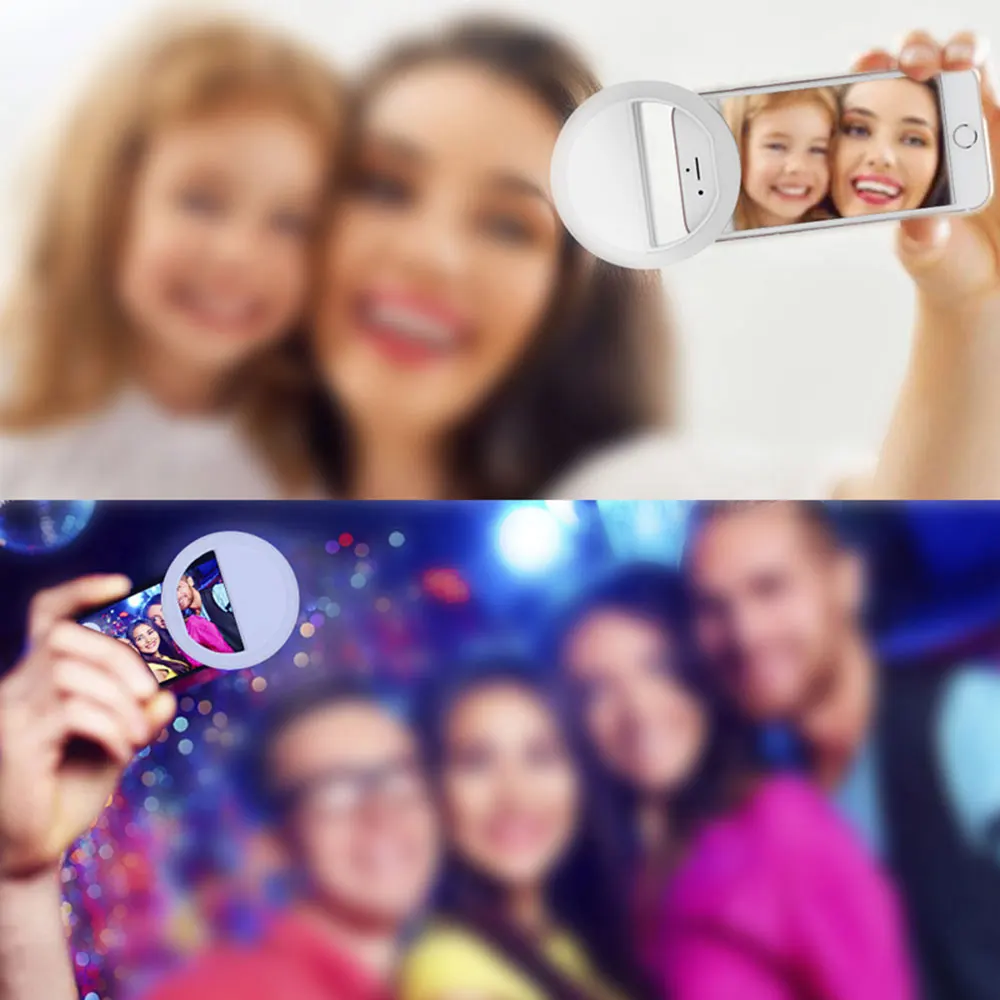 Kingqiu Selfie Ring selfie light photographic lighting with USB Charge ringlight Led ring for iPhone 7 X xiaomi photo | Мобильные