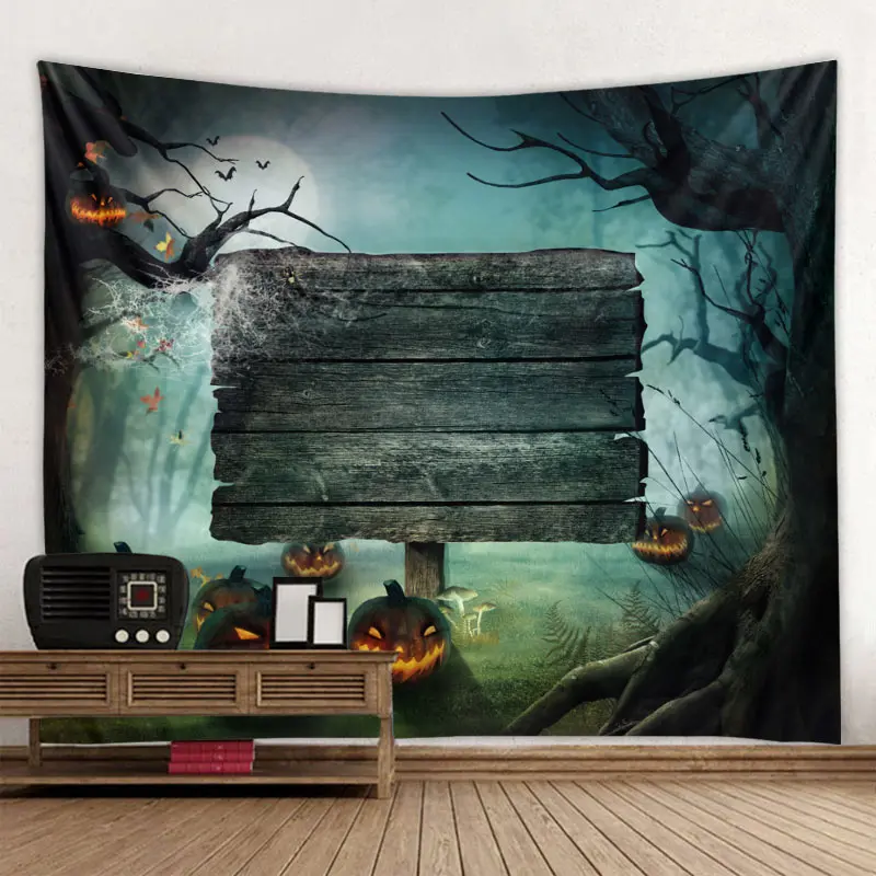 Новейший гобелен с хеллоуинской тематикой настенный мультяшный череп тыква