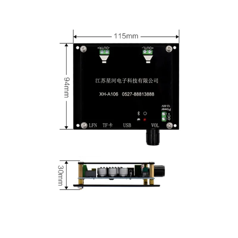 100 Вт + Bluetooth-совместимый 5 0 TDA7498 беспроводной цифровой усилитель мощности плата