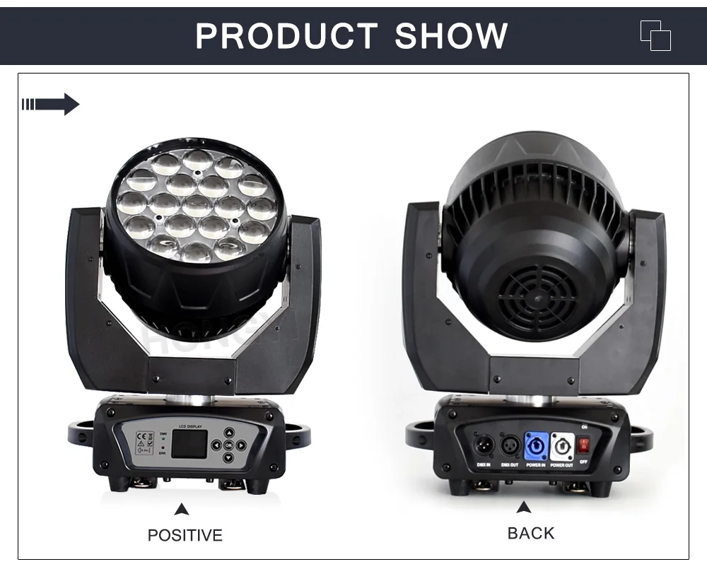 19*12 Вт Led RGBW мыть/зум свет 16 каналов DMX512 движущийся головной свет профессиональное освещение сцены и DJ/вечерние/сценический эффект освещения