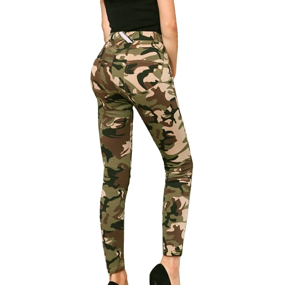Camouflage green LIBERJOG женские трикотажные джинсы фитнес леггинсы пуш-ап бедра низкая талия кремниевый ремешок стрейч камуфляж женские брюки карандаш с молнией - Цвет: Camouflage green