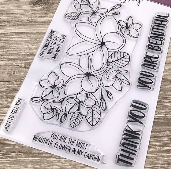 Прозрачный силиконовый штамп с цветами для скрапбукинга DIY фотоальбома