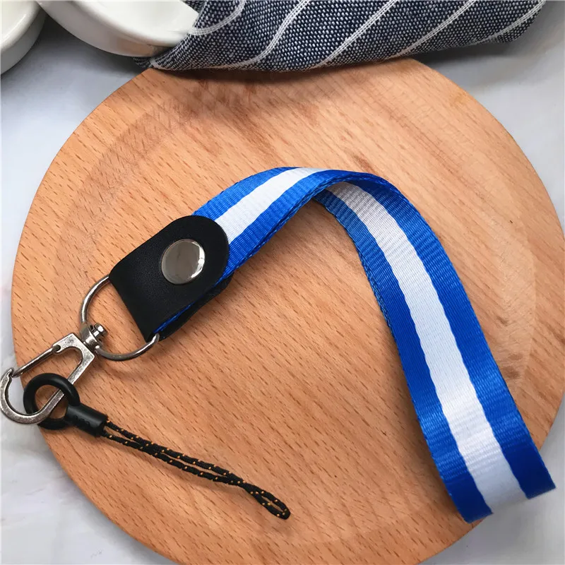 Простой Модный ремешок на запястье цветные полоски расширенный для ключей