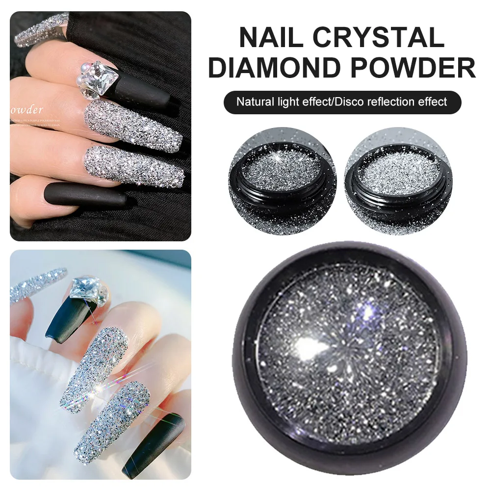 Nail Art Crystal Diamond Powder Long Lasting Glass Micro Drill Glitter Sequins Manicure Sparkling Broken | Красота и здоровье