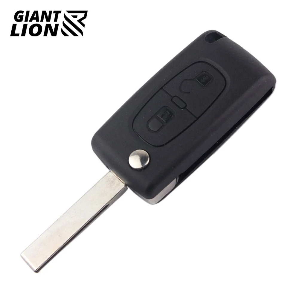 Откидной складной чехол для ключей с 2 кнопками PEUGEOT 206 307 308 207 407 408 Citroen C2 C3 C4 C5 C6