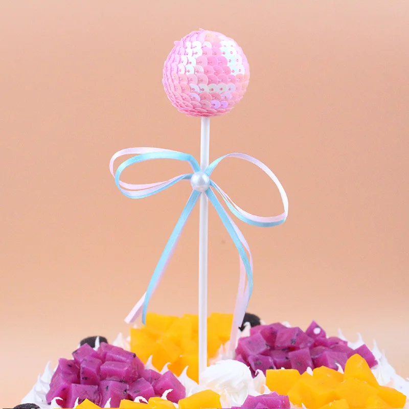 Воздушный шар топпер для торта украшение с бумажной соломинкой лента блестки